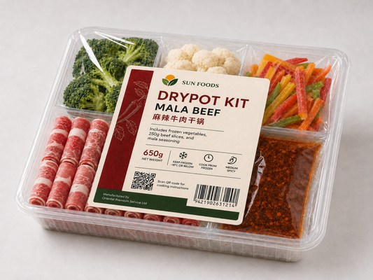 Drypot Kit Mala Beef / 麻辣牛肉干锅 650g